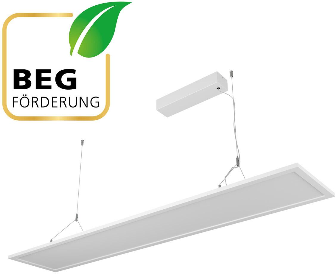 EVN OFFICIUM SWING LED Pendelleuchte, rechteckig, opal, 220-240V, IP40, 54W, 3000K, 4000K, 6480lm, 6750lm, DALI, weiß (PPDU150125)