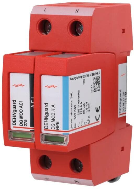 Dehn DG M TT 2P ACI 275 FM DEHNguard M Überspannungsableiter mit ACI-Technologie, 2-polig Uc 275V, Typ 2 (952121)