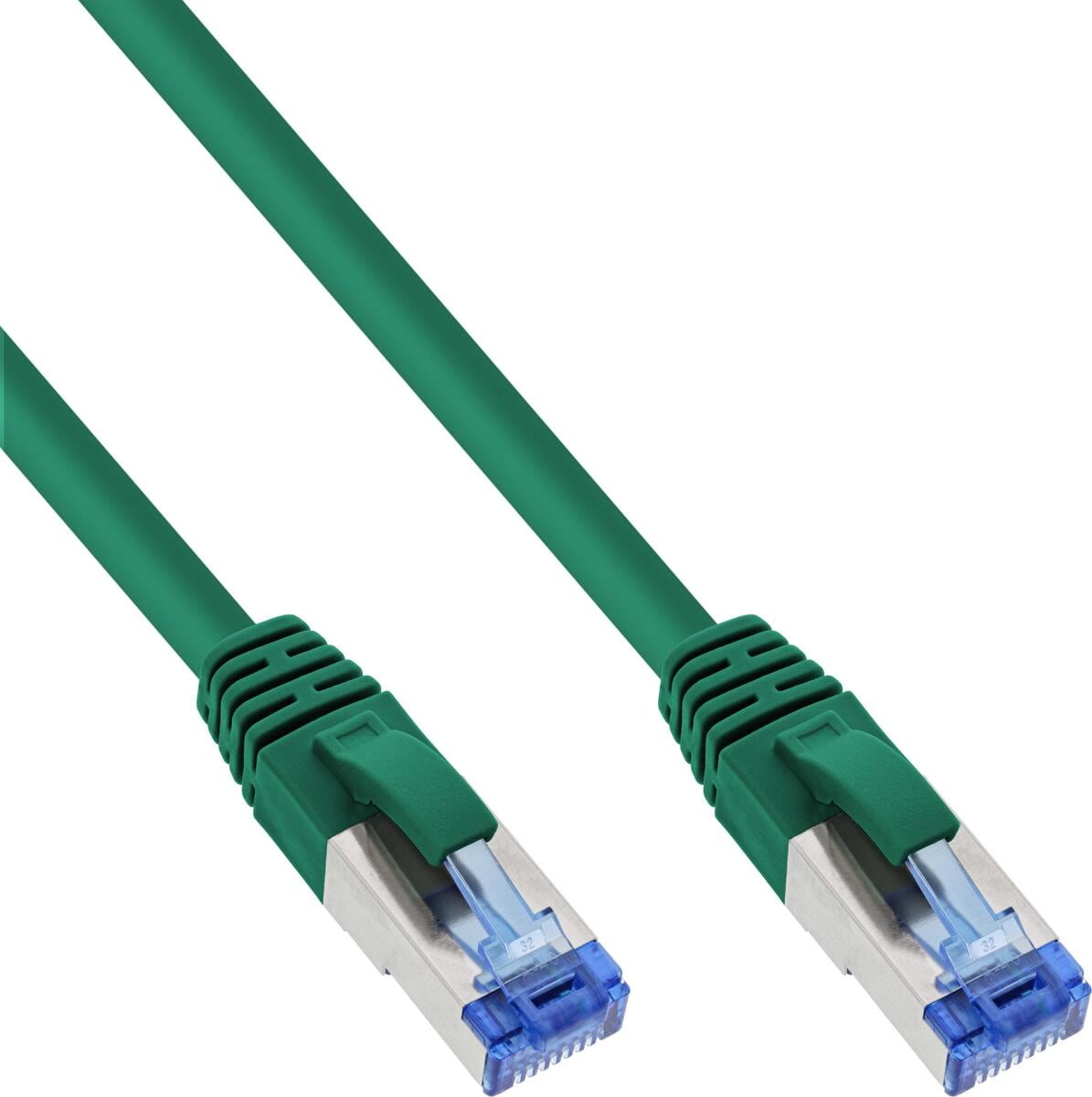 InLine Patchkabel, S/FTP (PiMf), Cat.6A, halogenfrei, grün, 10m (76800G)