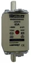 Mersen NH00GG50V63 Sicherungseinsatz gG Gr.00 AC500V 63A Kombikennmelderm weiß (J223016)