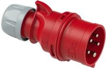 PCE SHARK CEE-Phasenwender Stecker, 32A, 5p, 6h, IP44/IP54, rot (7025-6)
