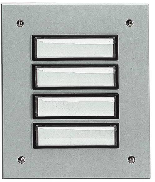 Grothe ETA 804 EV1 Etagenplatte UP Alu silber 4 Flächentaster/1reihig beleuchtbar, Alu Silber (0192848)