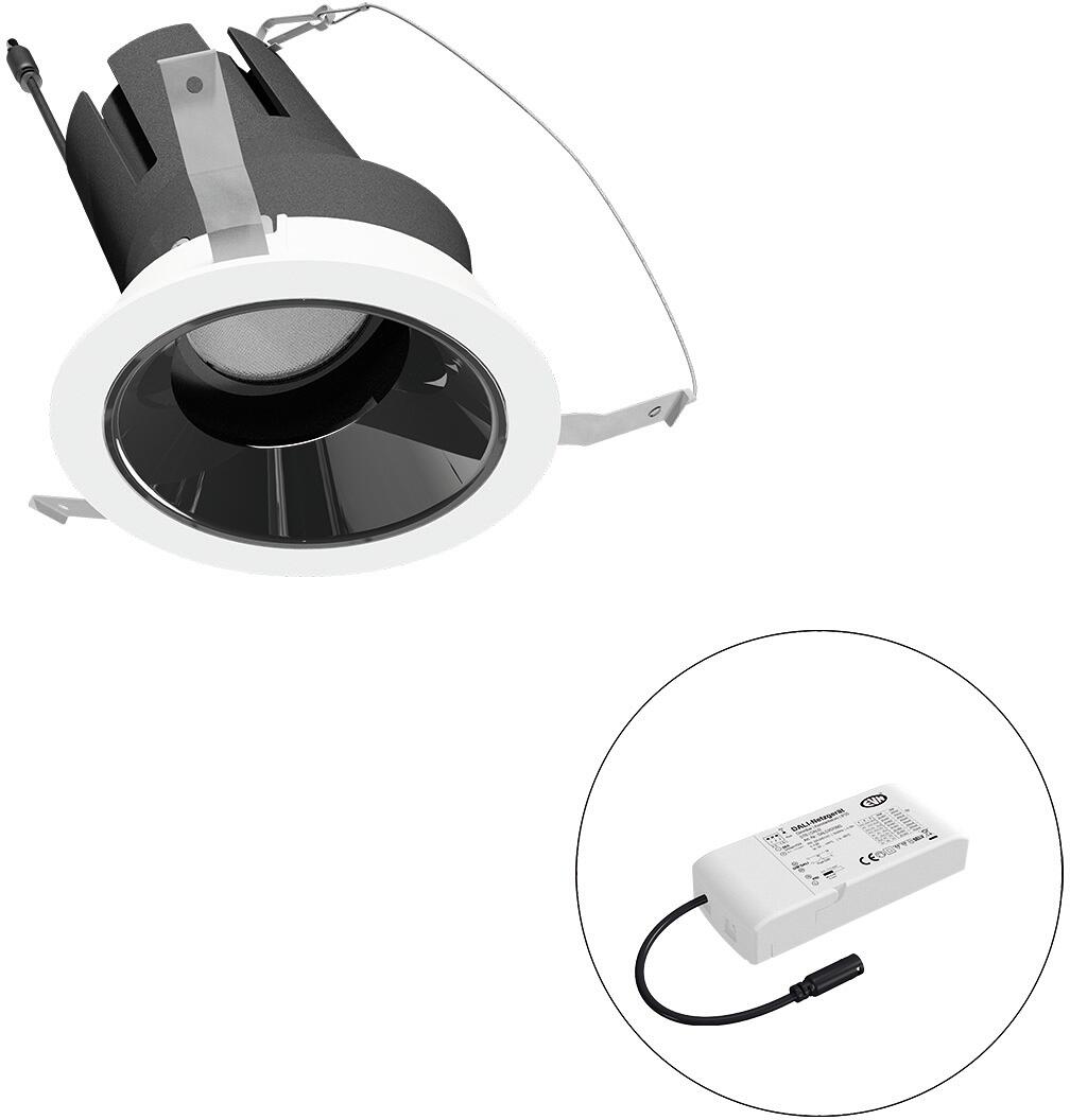 EVN SELECTO LED Deckeneinbau, rund, schwenkbar, IP20, 220-240V/AC, 18W, 4000K, 2205lm, inkl. Netzgerät, DALI, Reflektor schwarz/hochglänzend, 41.021,0