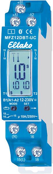 Eltako MFZ12DBT-UC Digital einstellbares Multifunktions-Zeitrelais, potenzialfrei, mit Multifunktion, 230V (23001003)