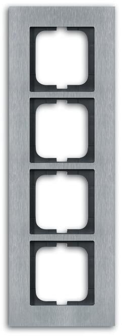 Busch-Jaeger 1724-860 Abdeckrahmen, Carat, 4-fach Rahmen, edelstahl (2CKA001754A4257)