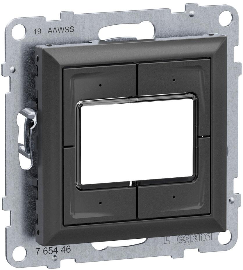 Legrand SEANO 4-fach elektronischer Taster 0 – 24 V und maximal 1 A, Tasten separat ansteuerbar, anthrazit lackiert (765446)