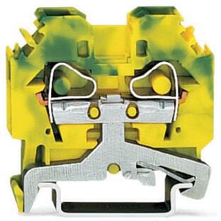 WAGO 282-107 2-Leiter-Schutzleiterklemme, PE, 6 mm², grün-gelb