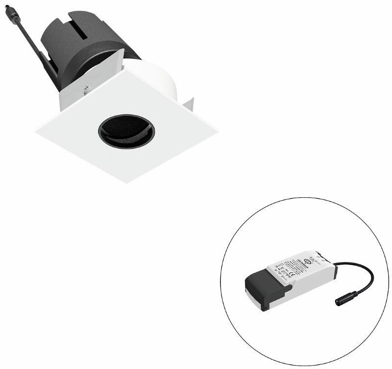 EVN SELECTO LED Deckeneinbau, quadratisch, schwenkbar, IP20, 220-240V/AC, 13W, 1148lm, 3000K, inkl. Netzgerät, Phase, Reflektor weiß/matt, 21.357,00cd