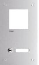 Hager Frontplatte intercom mono, Tasten + Namensschild, Edelstahl (RTQ10xX)