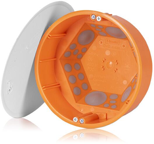 f-tronic Hohlwand-Abzweigdose E816, Ø 120mm, Tiefe 65mm, orange (7360016)