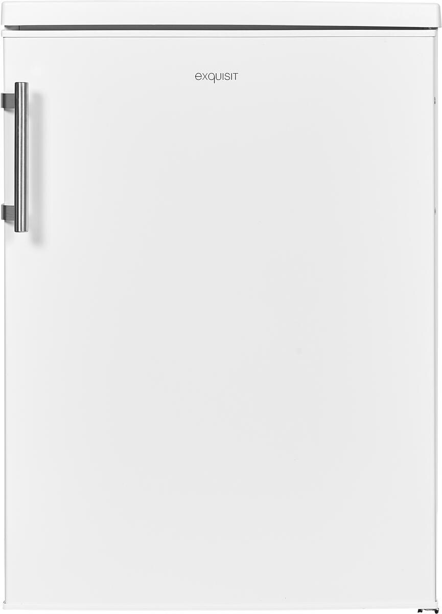 Exquisit KS18-4-H-170E Standkühlschrank, 60 cm breit, 136L, LED Beleutung, mit Gefrierfach, Gemüseschublade, Eierablage, weiß