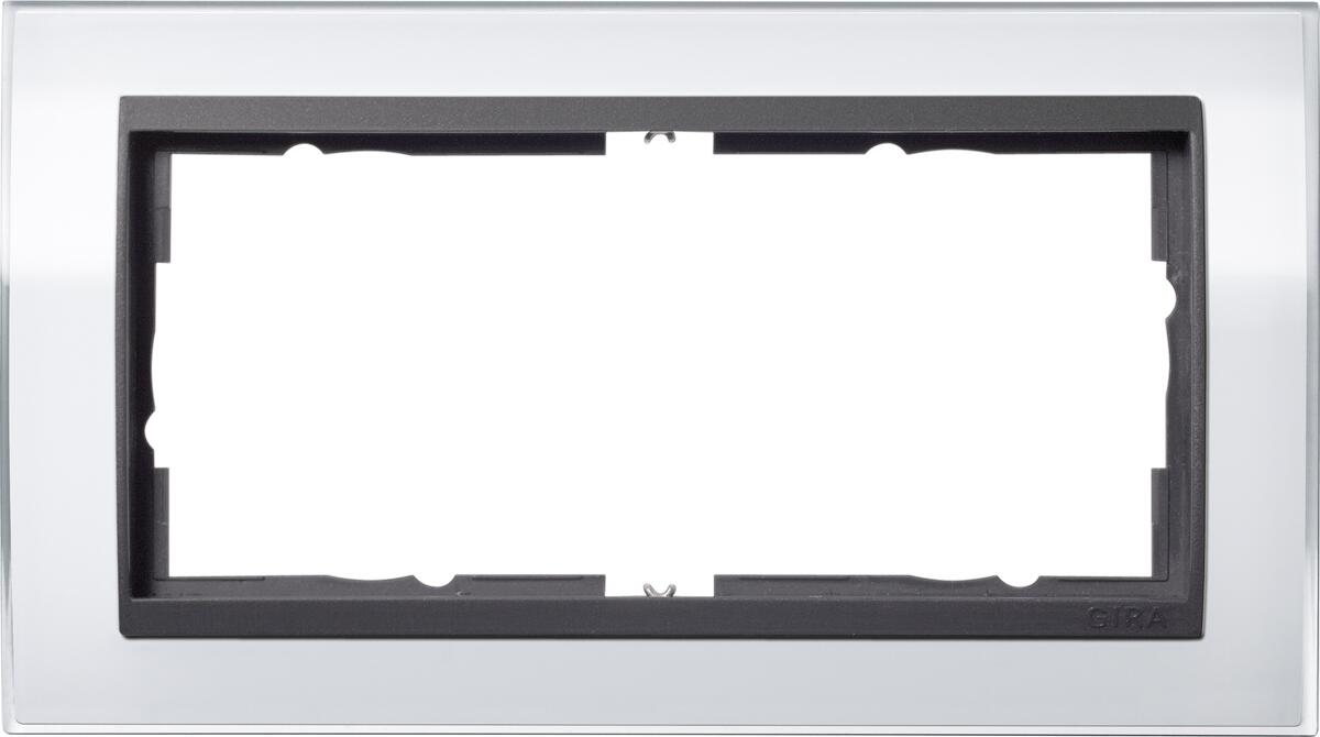 Abdeckrahmen, ohne Mittelsteg, bruchsicher 2fach für reinweiße Zentraleinsätze Gira 1002728