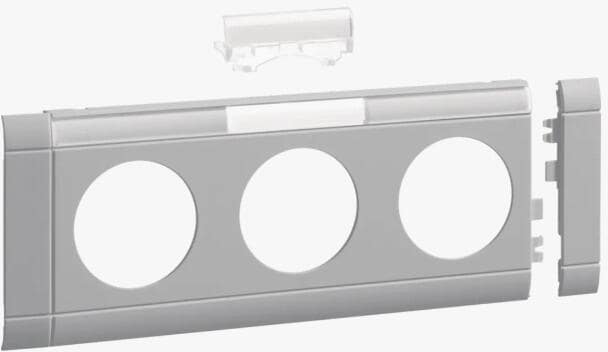 Hager GB080317035 Blende 3fach, Steckdose beschriftbar, lichtgrau