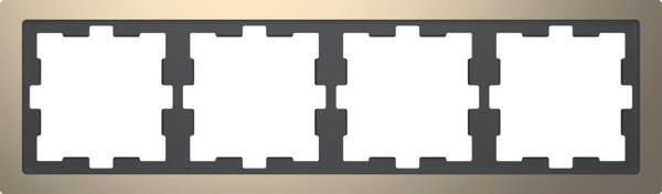 Merten MEG4040-6550 D-Life Metall Rahmen, 4fach, nickelmetallic