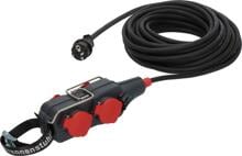 Brennenstuhl Professional Powerblock mit Verlängerungsleitung, 4-Fach Verteilersteckdose, 15m Kabel, IP54, schwarz (9161150161)