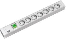 Bachmann 19 Zoll Steckdosenleiste 7x Steckdose 1x Schalter 1,5HE, weiß (333.000)