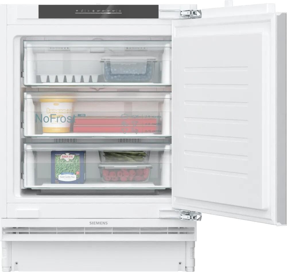 Siemens GU21NADE0 iQ500 Einbau Gefrierschrank, Nischenhöhe: 82 cm, 85 L, Flachscharnier mit Softeinzug, noFrost Elektroshop Wagner
