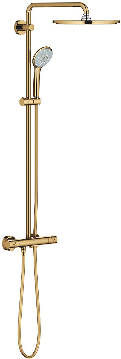 GROHE Euphoria System 310 Duschsystem mit Thermostatbatterie, für die Wandmontage, cool sunrise (26075GL0)