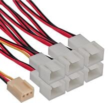 InLine Lüfter Adapterkabel, 3pol Molex Buchse an 6x 3pol Molex Stecker (33436)