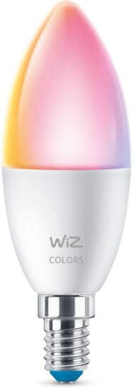 Wiz Wi-Fi BLE 40W C37 E14 922-65 RGB 1PF/6 LED Lampe in Kerzenform, 4,9W, 470lm, 2200-6500K, satiniert (929002448802)