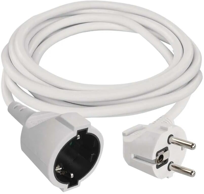 EMOS P0123R Verlängerungskabel, 1,5mm², Länge 3m, PVC, weiß (1921010302)