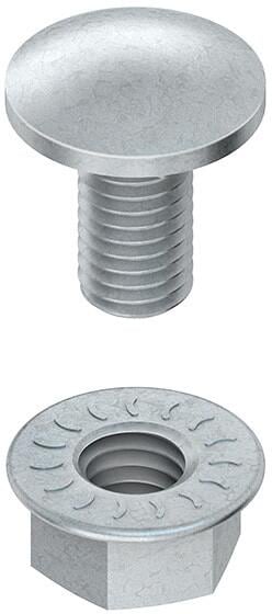 Niedax FLM 6X16 F Flachrundschrauben, M 6, Länge 16 mm, feuerverzinkt (Inhalt: 50 Stk.)