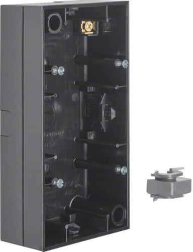 Berker 10428935 Aufputz-Gehäuse, 2fach, R.3, schwarz glänzend