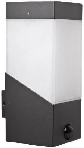 EVN TALLO Wandanbau, IP44, E27, max. 13W, 230V, mit Dämmerungs- und Bewegungsmelder, anthrazit (WWL441015S)