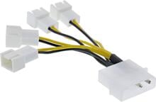 InLine Lüfter Adapterkabel, 4x Lüfter 3pol. an 13,34cm (5,25") (33341A)