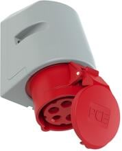 PCE CEE-Wandsteckdose, Aufputzmontage, 16A, 5p, 6h, IP44, TT, blau (115-6tt)