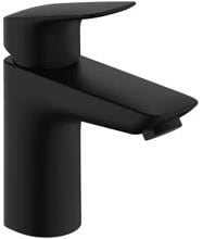 hansgrohe Logis Einhebel-Waschtischarmatur 100 ohne Ablaufgarnitur, Messing, 5 l/min, Mattschwarz (71101670)