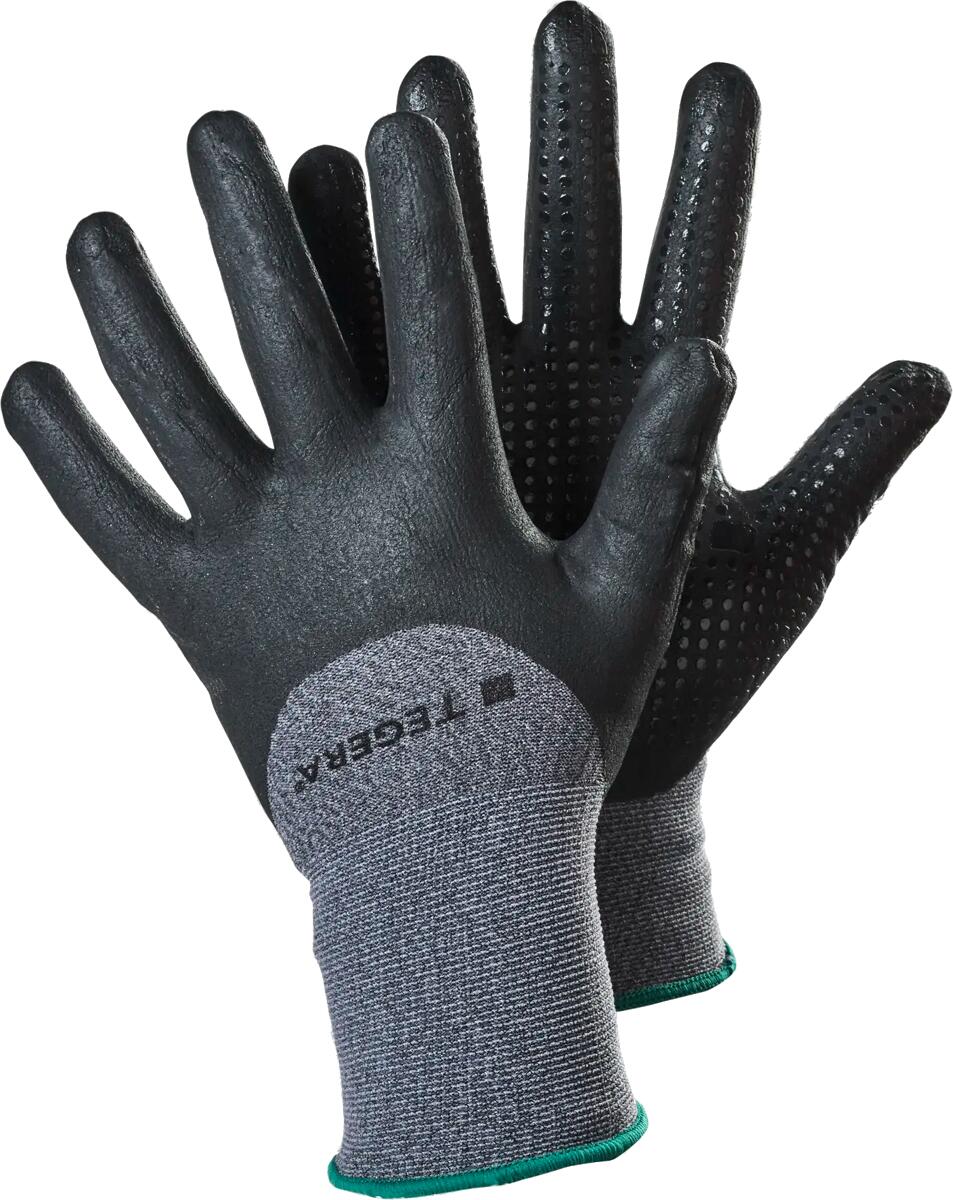 Ejendals AB Tegera 874 Nitrilschaum, Knöchel beschichtet, Nitrilpunkte, Größe 11, grau schwarz (874-11)