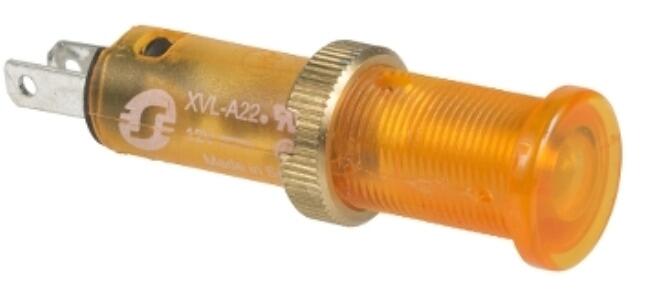 Schneider Electric Leuchtmelder, Harmony XVL, 8mm, gelb, geschützte LED, 24V DC, Flachsteckanschluss (XVLA235)