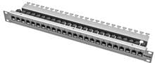 EasyLan fixLink Panel 19" 24 Port leer Tief 155mm RAL 7035 Keystone, grau (CKVPL0101E)