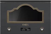 Smeg MP722AO Einbaumikrowelle mit Grillfunktion, 33,4 cm breit, 850 W, 22 L, 6 Funktionen, schwarz