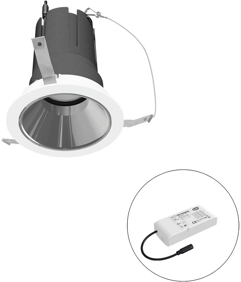 EVN SELECTO LED Deckeneinbau, rund, drehbar, IP20, 220-240V/AC, 18W, 4000K, 2205lm, inkl. Netzgerät, DALI, Reflektor silber/hochglänzend, 41.021,00cd,