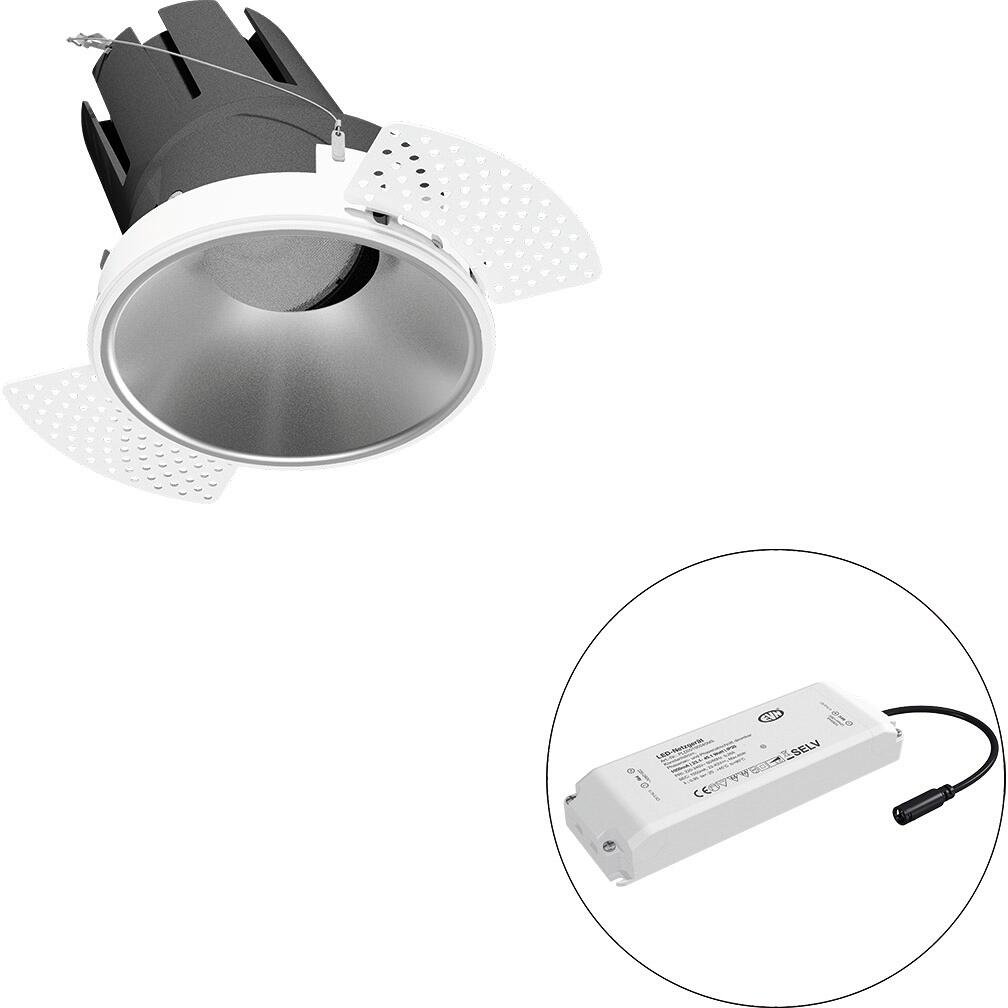 EVN SELECTO LED Deckeneinbau, rund, dreh-/schwenkbar, IP20, 220-240V/AC, 38W, 3000K, 4433lm, inkl. Netzgerät, Phase, Reflektor silber/matt, 6.244,00cd