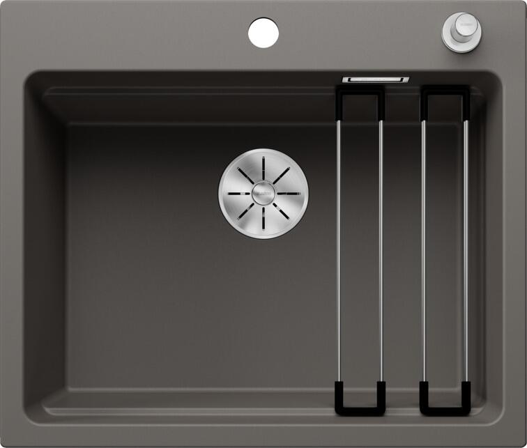 Blanco Etagon 6 Granitspüle mit Ablauffernbedienung, mit Zubehör, vulkangrau (527260)