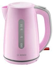 Bosch TWK7500K Wasserkocher, 2200W, 1,7L, Cordless, 360º Basis, Entnehmbarer Kalkfilter, gentle pink