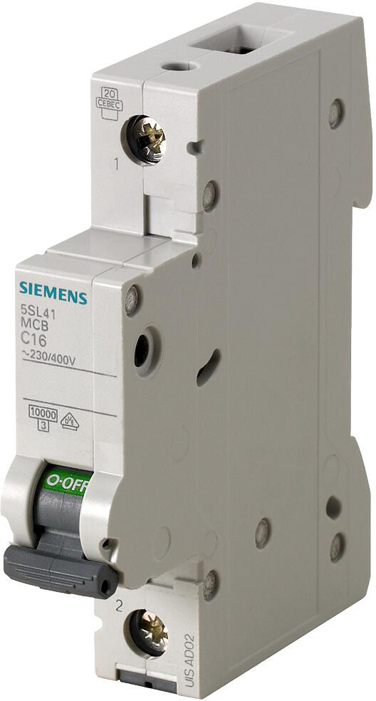 Siemens 5SL41017 Leitungsschutzschalter 1-polig, C-Charakteristik, 1A