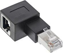 InLine Patchkabel-Adapter Cat.6A, RJ45 Stecker/Buchse, 90° nach links gewinkelt (69991D)