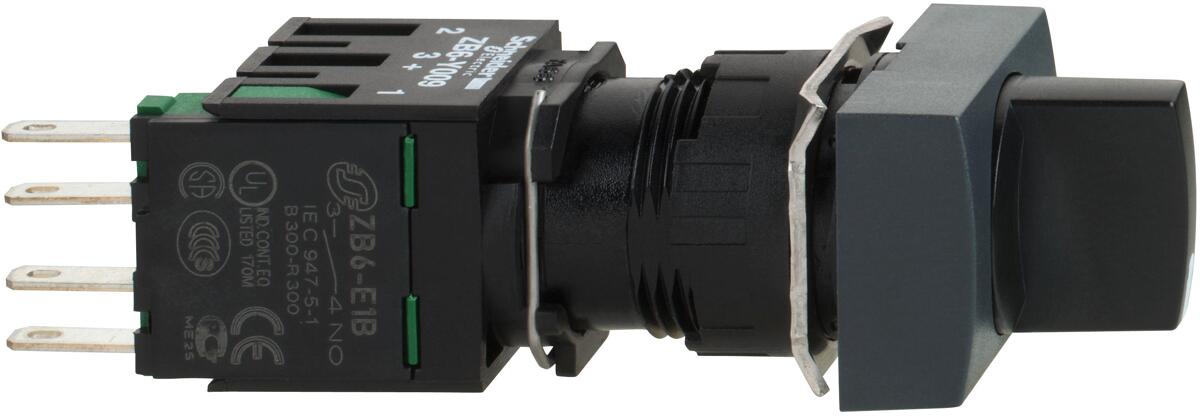 Schneider Electric XB6DD221B Wahlschalter, Ø 16, 2 Stellungen, rastend, 1S, schwarz