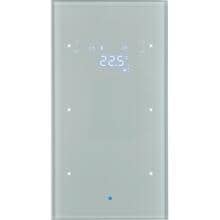 Berker 75642034 Glassensor mit Temperaturregler, 2fach, TS Sensor, alu glänzend