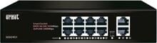 Grothe PoE-Switch 8 Ports, 10 Kanäle, Port 1-8 m. PoE, Port 9-10 Etherlink, Gesamtleistung PoE Ports 120W, schwarz (SWI 3000/451)