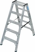 Krause 134875 Stabilo Stufen-Doppelleiter, Treppenfunktion, Aluminium, 2x5 Stufen