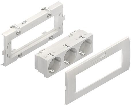 Kleinhuis KES-3.3.3 3-fach Steckdoseneinheit, vorkonfektioniert, NV=250V/16A, reinweiß