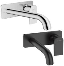 hansgrohe Vernis Shape Einhebel-Waschtischarmatur Unterputz für Wandmontage mit Auslauf 20,7 cm, Messing, 5 l/min