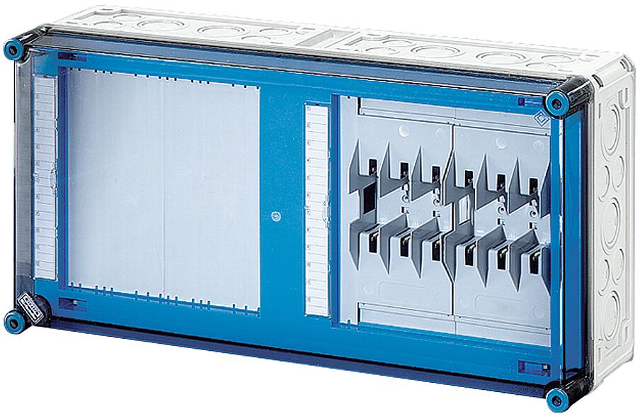 Hensel Mi 6423 NH-Sicherungsgehäuse, 2 x Sicherungsunterteil 160 A, NH 00, 3-polig