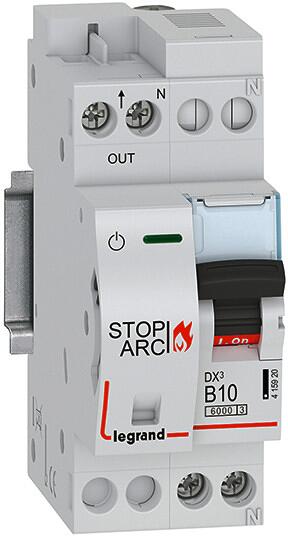Legrand 415920 Brandschutzschalter, DX3, AFDD, B-Charakteristik,10A, 1P+NR, 6kA