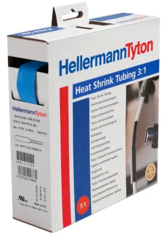 Hellermann HIS-3-9/3-PO-X-BU Warmschrumpfschlauch, 5m, 3:1, blau (308-30906)